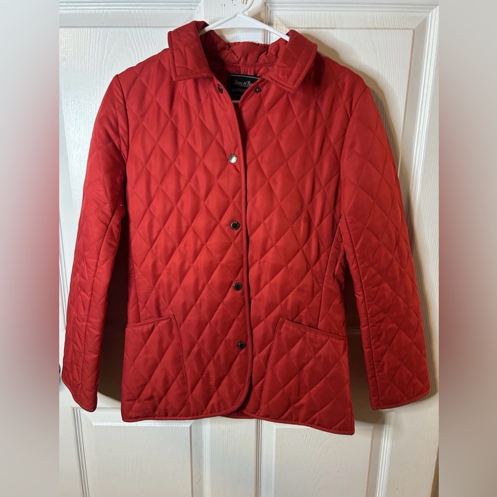 Steve & Barry’s Red Quilted Jacket Coat Size Small